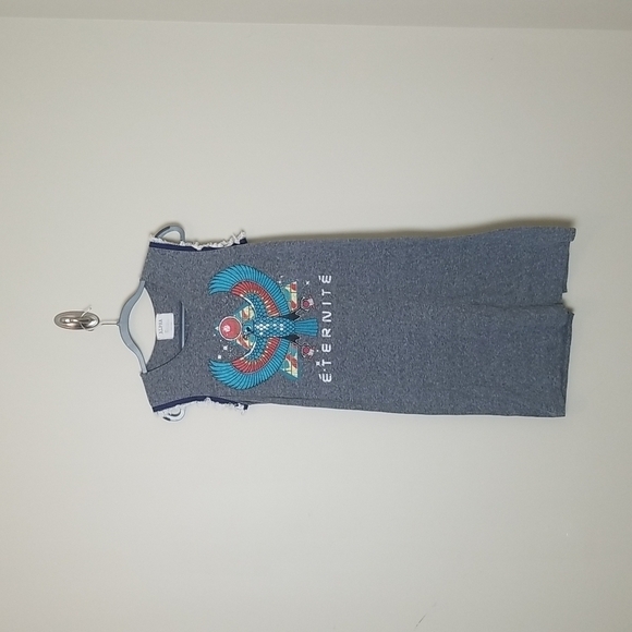 Alpha Gray Graphic Print Shirt Dress Size Small - Picture 1 of 7